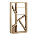 Moderne houten boekenkast met unieke geometrische indeling