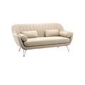 Modern gestoffeerde bank met retro design en slanke poten