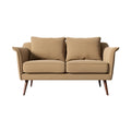 Moderne beige bank met houten poten voor woonkamer